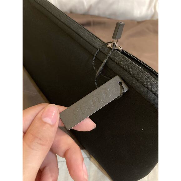 2 total SKIMS black neoprene travel pouch cases makeup lingerie bags NEW - Picture 4 of 6